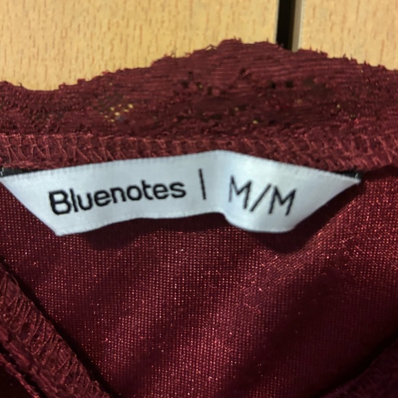 Bluenotes Red Velvet Bodysuit with lace top - Picture 4 of 5